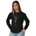 thumbnail image 5 of Jesus Christ Cursive Christian Women's Long Sleeve T Shirt Brisco Brands S, 5 of 6