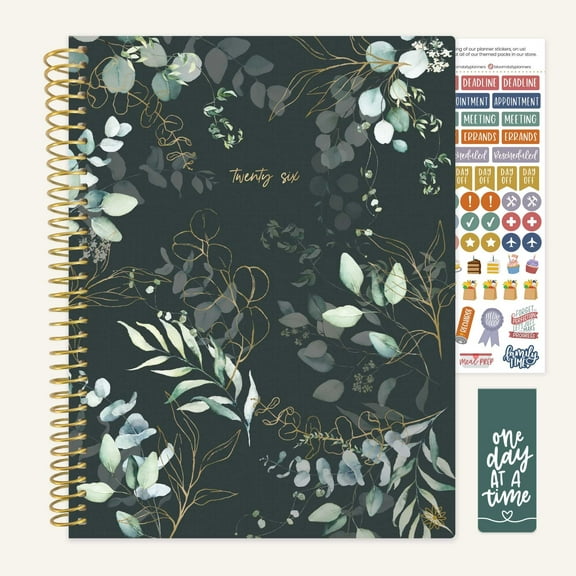 bloom daily planners 2026 Planner, 8.5" x 11", Weekly & Monthly Dated Agenda Organizer with Stickers, Eucalyptus Green