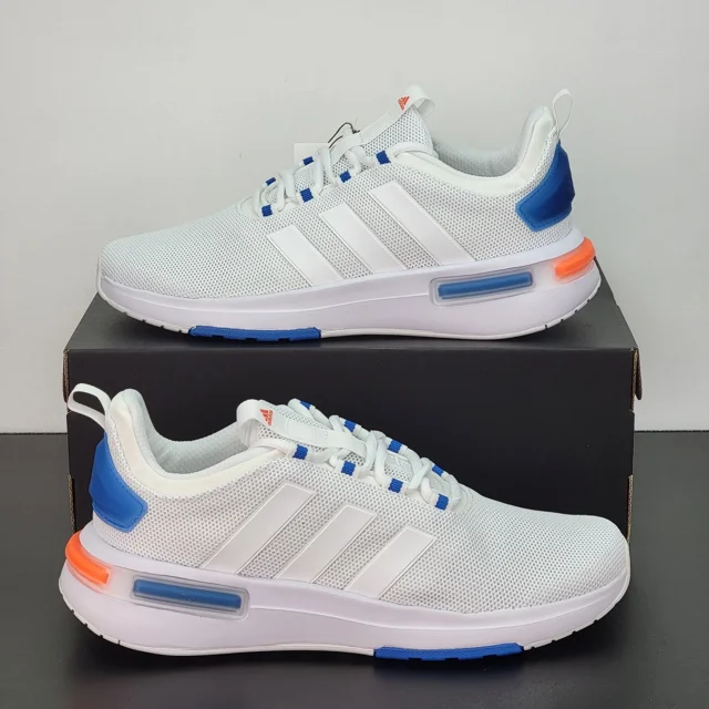 Adi-das Racer TR23 Men's Size 10 Athletic Shoes White Blue Casual Sneakers