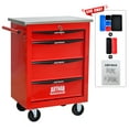 thumbnail image 3 of 6 Drawers Multifunctional Tool Cart with Wheels,Metal Rolling Tool Cart Storage for Garage Workshop Warehouse Repair Shop--With Stainless Steel Roof- Red&Black, 3 of 18