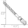 thumbnail image 3 of 14k White Gold 2.5mm Semi-Solid Curb Link Chain, 3 of 5