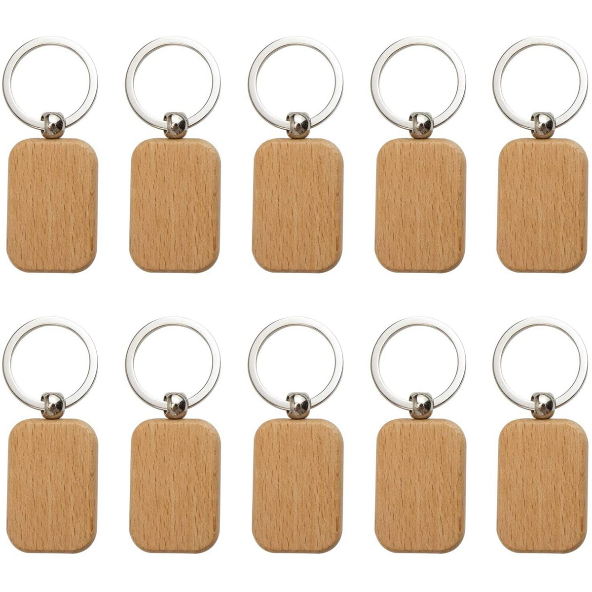 360Pcs Blank Rounded Rectangle Wooden Keychain Diy Wooden Keychain Key Tag Can Be Engraved Diy Gift