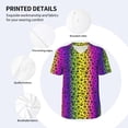 thumbnail image 4 of Daiia Animal Paw Rainbow Mens Baseball Jersey Button Down Shirts Short Sleeve Sports Uniforms-XX-Large, 4 of 9