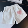 thumbnail image 7 of YunPes Jean Shorts for Teen Girls Y2k Cute Heart Embroidered Pockets Elastic Waist Denim Shorts Fashion Versatile Pull On Jeans, 7 of 7