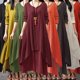 thumbnail image 5 of Vestido largo flojo ocasional de las nuevas mujeres de la manera Vestido largo sólido de Boho de la Abanopi borgoña/XL, 5 of 7
