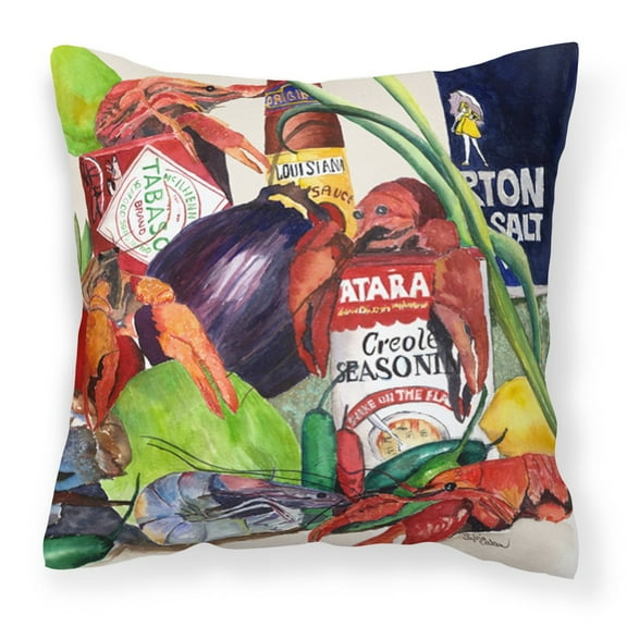 Carolines Treasures 8540-2PW1414 Louisiana Spices Decorative   Canvas Fabric Pillow 8540 14Hx14W multicolor