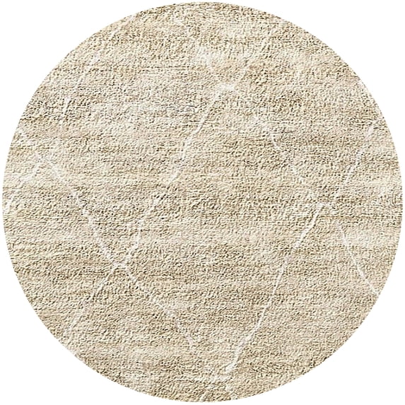 Ahgly Company Machine Washable Indoor Round Industrial Modern Bullet Shell Brown Area Rugs, 3' Round