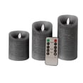 thumbnail image 1 of Velas LED de 3 uds., Luz parpadeante, cera, control remoto, lámpara electrónica, con pilas, decoración navideña para el hogar, gris oscuro kenally  HA002726-01B, 1 of 6
