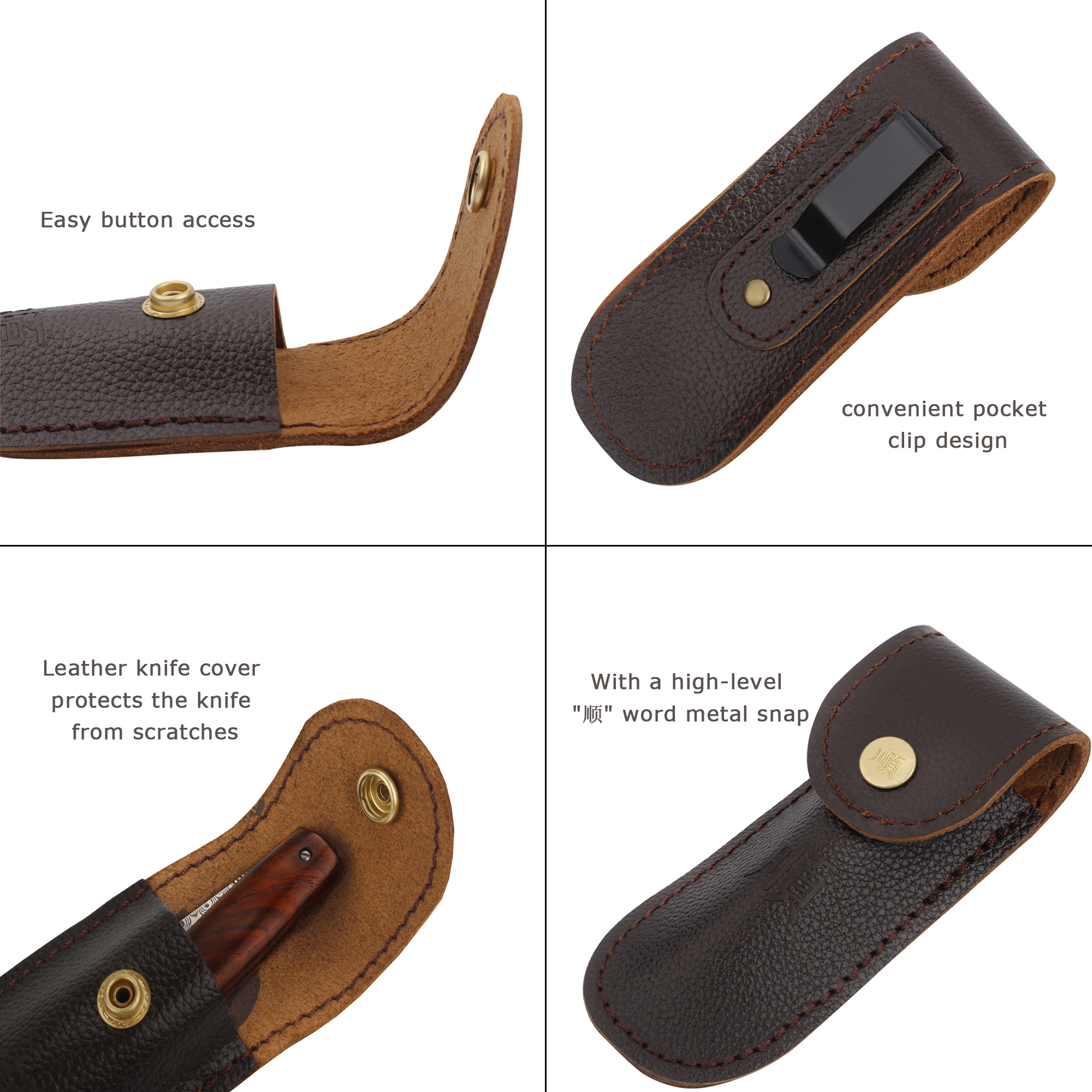 YOUSUNLONG Pocket Knife - Folding Knife Overall 186mm Damascus Steel Natural Rosewood Handle