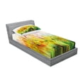 thumbnail image 2 of Ambesonne Floral Fitted Sheet & Pillow Sham Set, Violet Garden Flower, Twin, Green, 2 of 2