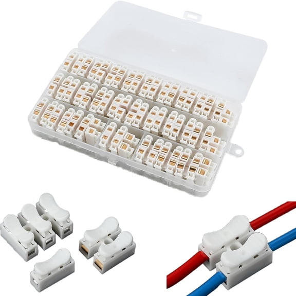 Push Quick Wire Cable Connector, 55/110Pcs Lever-Type Quick Connect Electrical Connectors for Home, Automotive & Appliance Wiring (20 PCS)