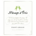 thumbnail image 6 of Menage a Trois Pinot Grigio California White Wine, 750 ml Glass Bottle, 13.5% ABV, 6 of 9