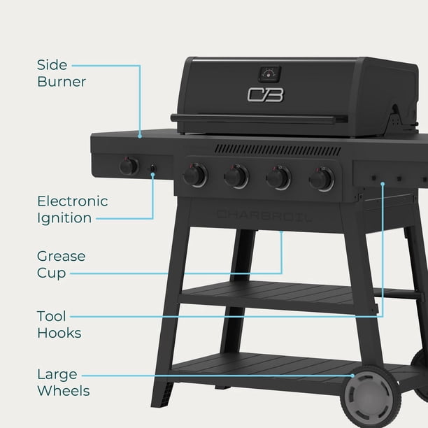Char-Broil MasterFlame ガスグリル Charbroil® Performance Series™ 4-Burner Gas Grill with Side Burner