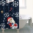 thumbnail image 4 of Dark Blue Christmas Santa Pattern Shower Curtain 36"x72" ,Bathroom Decorative Shower Curtains Set with 12 Hooks,Modern Waterproof Washable Shower Curtain, 4 of 6