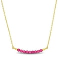 thumbnail image 1 of Miabella 3mm Created Ruby Bead Necklace in Yellow Plated Silver, 1 of 4