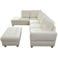 thumbnail image 7 of Golden Furniture 3PCS L Shape Faux Leather Sectional Sofa Set, Living Room Sofa Set with Storage Ottoman and Matching Pillows, 7 of 7