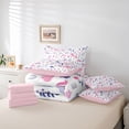 thumbnail image 6 of Erosebridal Cute Animals Unicorn 7 Pieces Bedding Comforter Set,Watercolor Rustic Flower Full Bedding Set For Kids Girls,Reversible Pink, 6 of 7