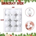 thumbnail image 2 of 24 Pieces 30 x 30 mm Mini Size Christmas Baubles, Silver Gold Christmas Tree Decorations with Plastic Ornaments (White), 2 of 7