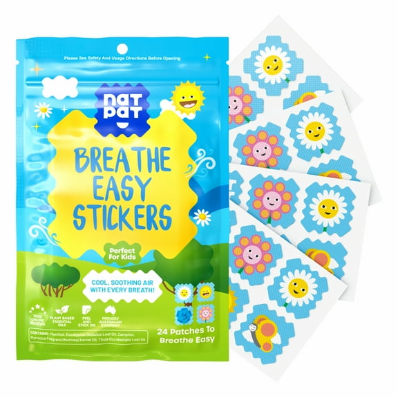 NATPAT StuffyPatch Congestion Relief Stickers for Kids, 24 Count