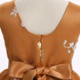 thumbnail image 5 of IDOPIP Embroidery Flower Girl Lace Tutu Dress for Kids Wedding Pageant Birthday Party First Communion Dresses Princess Bridesmaid Ball Maxi Gown 11-12 Years Orange, 5 of 7