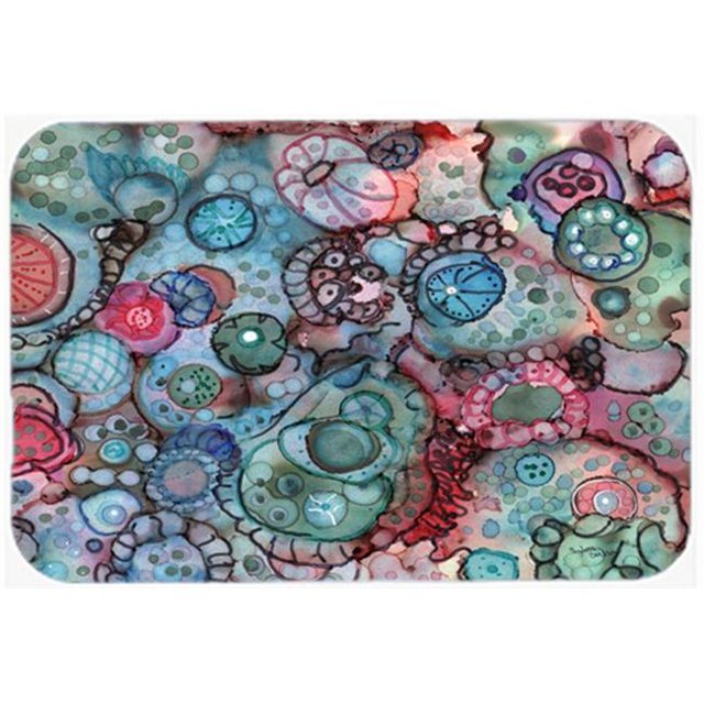 Carolines Treasures 8982CMT Abstract in Reds & Blues Kitchen or Bath Mat, 20 x 30 in.