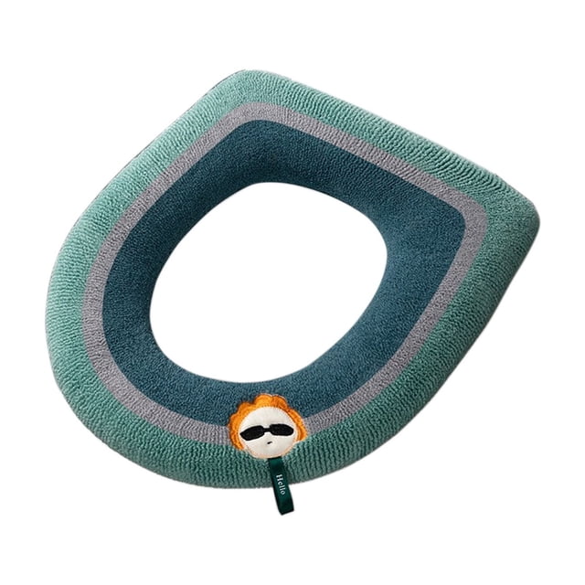 Green Thick Toilet Seat Cover, Soft Polyester Material, Green Color, 30X30Cm, Easy To Clean And Install, Comfortable And Durable