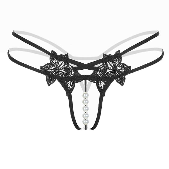 Fvwitlyh Lingerie Sexy Pendentif Dame Perle String V-String Culottes Taille Basse sous-Vêtements