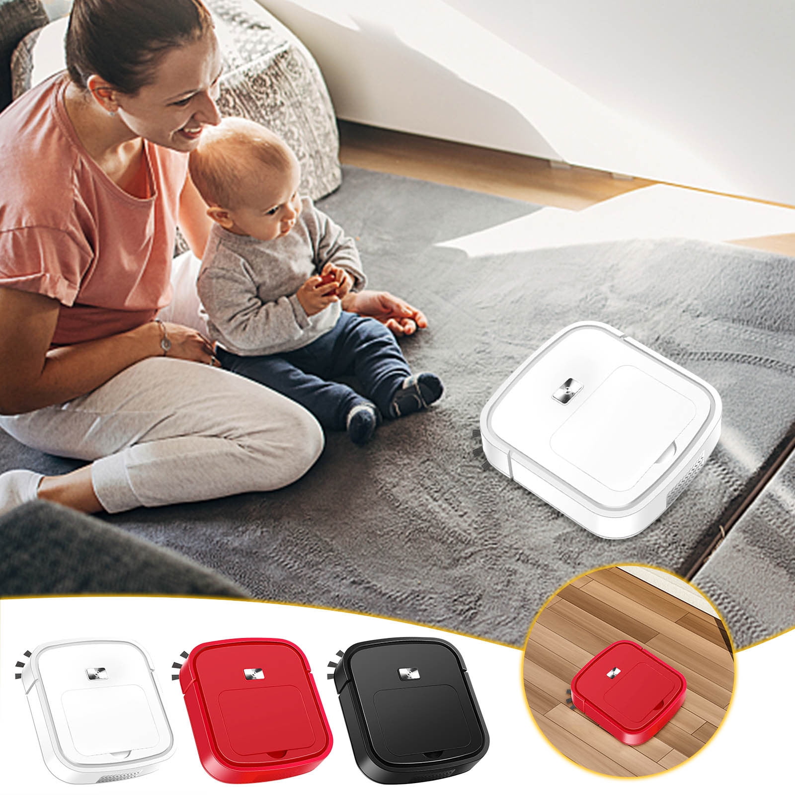 HBBKVI Rechargeable Vacuum Cleaner, Intelligent Sweeping Robot with Mop & Spray, Long Battery Life, Quiet Operation for Home Cleaning