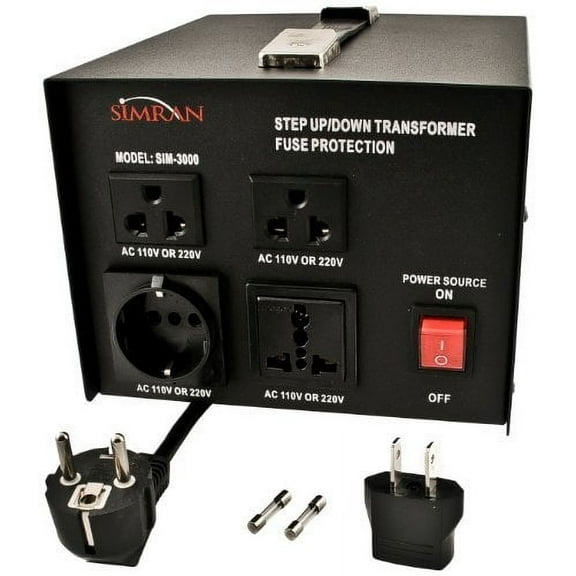 Simran SIM-3000 Voltage Transformer AC 110V/220V/240V Step Up/Step Down Voltage Converter