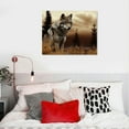 thumbnail image 4 of COMIO  Wolf Canvas Print Wall Art Wild Animal Painting Picture Stretched and Framed for Living Room Bedroom Bathroom, 4 of 4