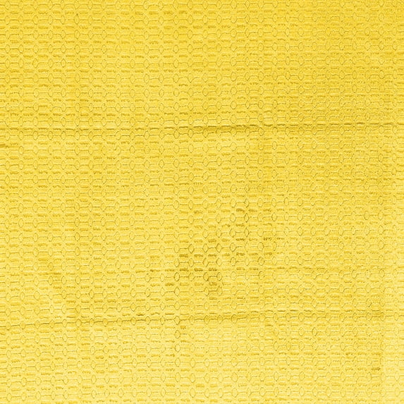 Ahgly Company Machine Washable Indoor Square Abstract Yellow Modern Area Rugs, 5' Square