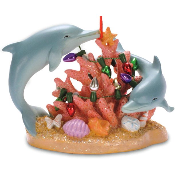 Nautical Dolphins Ocean Coral Holiday Lights Ornament