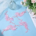 thumbnail image 4 of 2 Styles Pink Embroidered Patches 4Pcs Leaves Iron On Patch Wedding Embroidery Patch Leaf Embroidery Applique for DIY Garment Curtain Pillow Shoes Dress Jeans Clothes Embellishments, 4 of 9