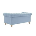 thumbnail image 6 of Rustic Manor Audriana Button Tufted Loveseat Linen Sofa With Casters, Light Blue 71 x 33.5 x 30.6, 6 of 10