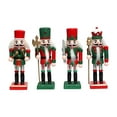thumbnail image 3 of Juego de Adornos de Estatuilla de Cascanueces de Navidad, Base Estable Multifuncional Resistente Tradicional, Decoración de Mesa de Muñecas de Madera 18cm 4 Piezas SM SunniMix cascanueces, 3 of 8