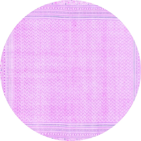 Ahgly Company Indoor Round Abstract Purple Modern Area Rugs, 3' Round