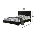 thumbnail image 4 of Black Faux Leather Diamond Tufted Queen Size Platform Bed (No Box Spring Required), 4 of 6