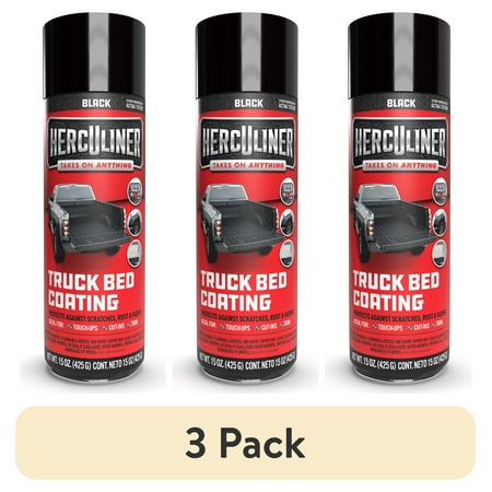 (3 pack) Herculiner Truck Bed Liner, Black, 15 oz