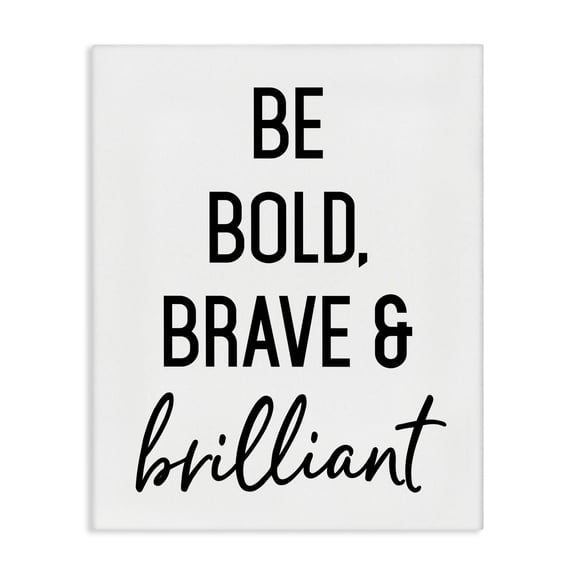 Bold Brave & Brilliant Canvas Wall Art, design by Lettered and Lined