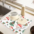 thumbnail image 6 of Ryvnso Vintage Santa Claus Trees Dish Drying Mat for Kitchen Countertop 18x24 Large Dish Pad Drainer Rack Dish Sink Mats, 6 of 7