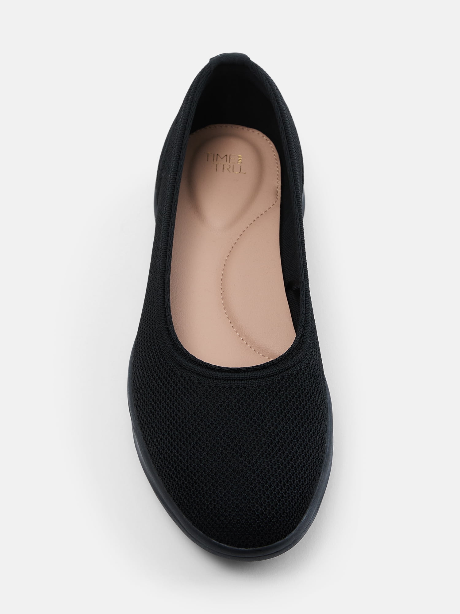Time and Tru Women's Sporty Comfort Ballet Flats, Wide Width