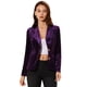 thumbnail image 1 of Chaqueta de terciopelo Allegra K con Botón de Solapa Púrpura M, 1 of 6