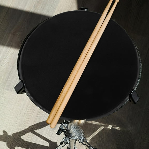 OUNONA Drum Mute Pad Black Cloth Rubber for Effective Noise Reduction