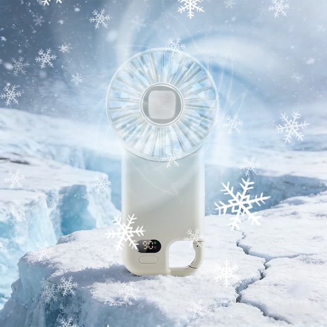 KTTECTOA Carabiner Compresse de Glace Ventilateur Portatif 90 Auto-Réglable Rechargeable par USB Ventilateur Mini Silencieux avec Pack de Glace Ventilateur Portable à Pince pour Randonnée Camping Décoration Jours du Canada Décoration de Salon