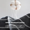 thumbnail image 2 of Cotton Duvet Cover Queen Size Pinstriped Comforter Cover with Button Washed Cotton Breathable Soft Solid Bedding Set Duvet Cover ×in & Pillowcases (NO Comforter), 2 of 8
