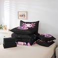 thumbnail image 6 of Feelyou 3D Funny Axolotl Bedding Comforter Set 7 Pieces for Child, Kawaii Milk Tea Lover Full Bedding Set, Mystic Stars Galaxy Sky Reversible Fitted Sheet Flat Sheet, Breathable Home Decor, 6 of 8