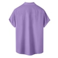 thumbnail image 3 of Lumtrix Mens Short Sleeve Cuban Camp Guayabera Shirt Hippie Summer Beach Button Down Shirts Purple 2XL, 3 of 4