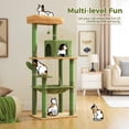 thumbnail image 6 of PAWZ Road Cat Tree 56" Sisal Scratching Posts Tower with Large Perch Hammock for All Indoor Cats,Green, 6 of 16