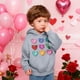 thumbnail image 5 of Sudadera con capucha y estampado de corazón de San Valentín, sudadera de manga larga para niños y niñas, chaqueta para niñas de talla mediana y grande., 5 of 7