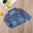 thumbnail image 3 of Manteau d'Extérieur pour Fille Bébé 1-5 Ans Veste en Denim Col Rabattu Vêtements d'Automne, 3 of 5